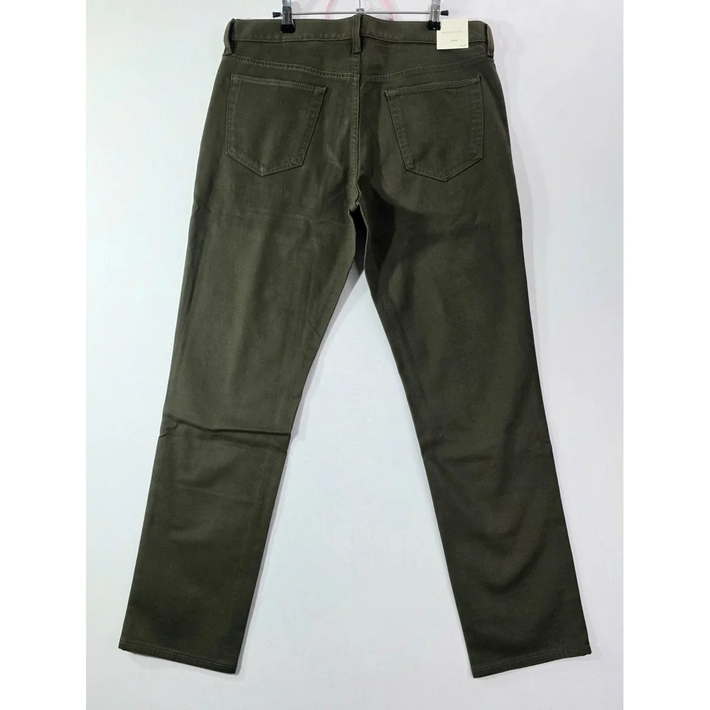 Banana Republic Slim Fit Traveler Pants Mens 36x30 Dark Olive Italian Fabric NWT